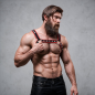 Harnais de torse en similicuir pour homme, noir et rouge – photo 7
