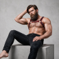 Faux Leather Chest Harness for Men, Black and Red – image 8