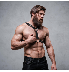 Eco-Leather Chest Harness for Men with Double Support and Studs – image 7
