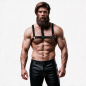 Adjustable men's eco-leather harness with collar – image 5