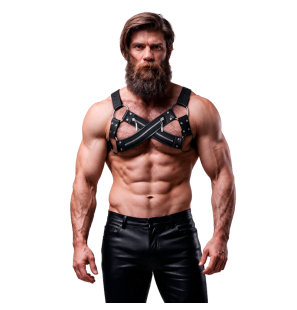 Adjustable neoprene cross-chest harness for men with zips – image 10