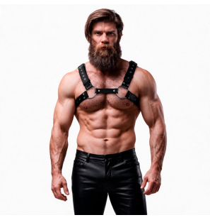 Men’s Eco-Leather Chest Harness with Studs – image 10