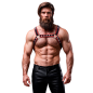 Faux Leather Chest Harness for Men, Black and Red – image 10