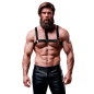 Adjustable men's eco-leather harness with collar – image 10