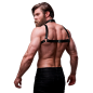 Adjustable men's eco-leather harness with collar – image 11