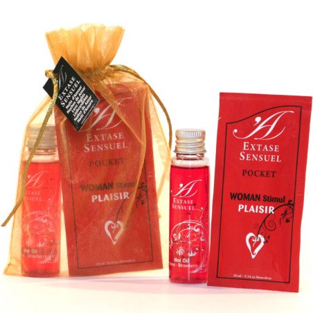 Extase Sensual Massageöl mit Erdbeere 10 ml Reisegröße – Bild 1