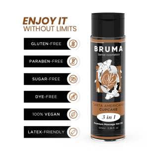 BRUMA - PREMIUM MASSAGE OLIE WARMTE EFFECT AMERICAN PIE SMAAK 3 IN 1 - 100 ML