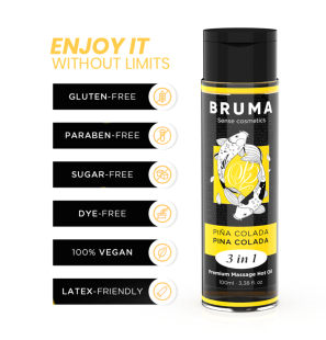 BRUMA warming massage oil with pineapple flavour 3-in-1, 100 ml – image 1