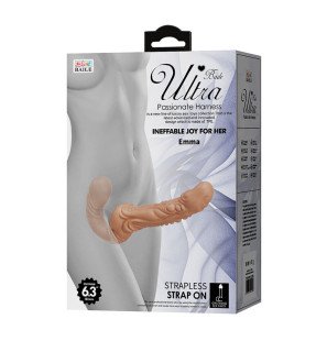 Dildo do podwójnej penetracji BAILE Emma z miękkiego TPE, o zakrzywionym i teksturowanym kształcie – zdjęcie 9