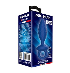 Strukturierter Analplug MR PLAY mit Entnahmering, blau, Größe S – Bild 3