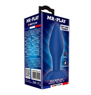Konisch zulaufender Silikon-Analplug MR PLAY, blau, Größe M, mit breiter Basis – Bild 3