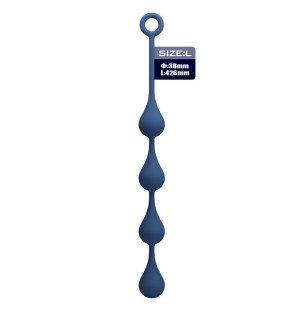 Perles anales en silicone MR PLAY bleues taille L 42,6 cm avec forme progressive et boucle de retrait – photo 2