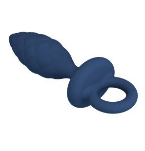 Textured Anal Plug MR PLAY Blue, Size L, with Tapered Tip and Ring – image 7