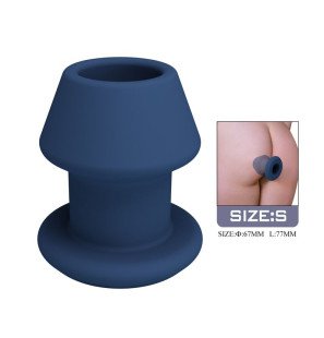 Hohler Silikon-Analplug MR PLAY Jack, blau, Größe S, mit offenem Kanal – Bild 2