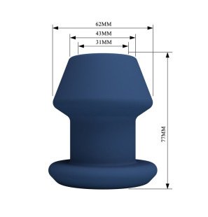 Hohler Silikon-Analplug MR PLAY Jack, blau, Größe S, mit offenem Kanal – Bild 6
