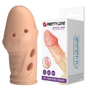 Pretty Love Socker teksturowana nakładka na penisa z prążkami i otworami – zdjęcie 1