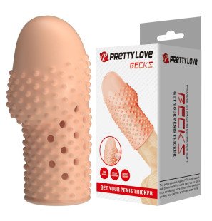 Pretty Love Geek's – nakładka na penis z wypustkami, w naturalnym kolorze – zdjęcie 1