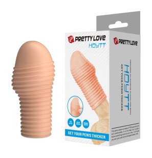Pretty Love Hottt Penishülle mit strukturierten Ringen in Hautfarbe – Bild 1