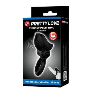 Pretty Love Adrien black vibrating penis ring with 10 vibration functions – image 3