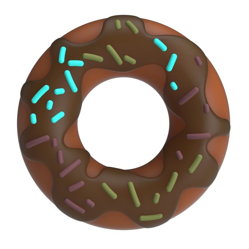Pretty Love Super Donut brauner Silikon-Penisring mit bunter Dekoration – Bild 1 Pretty Love Super Donut brauner Silikon-Penisring mit bunter Dekoration – Bild 1