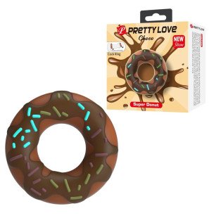 Pretty Love Super Donut brauner Silikon-Penisring mit bunter Dekoration – Bild 2