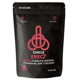 WUG Erect suikervrije kauwgom met maca, vitamine B6, zink en selenium – 10 stuks – foto 1