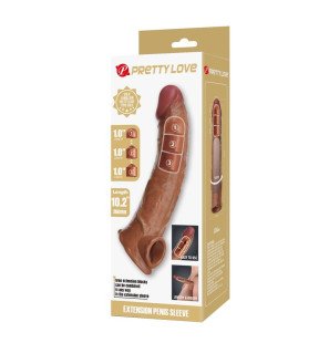 Pretty Love Brown Adjustable Penis Extender 26 cm with 3 Inserts – image 3