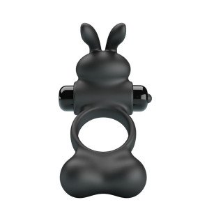 Pretty Love schwarzer vibrierender Penisring mit Bunny-Stimulator und 10 Funktionen – Bild 1
