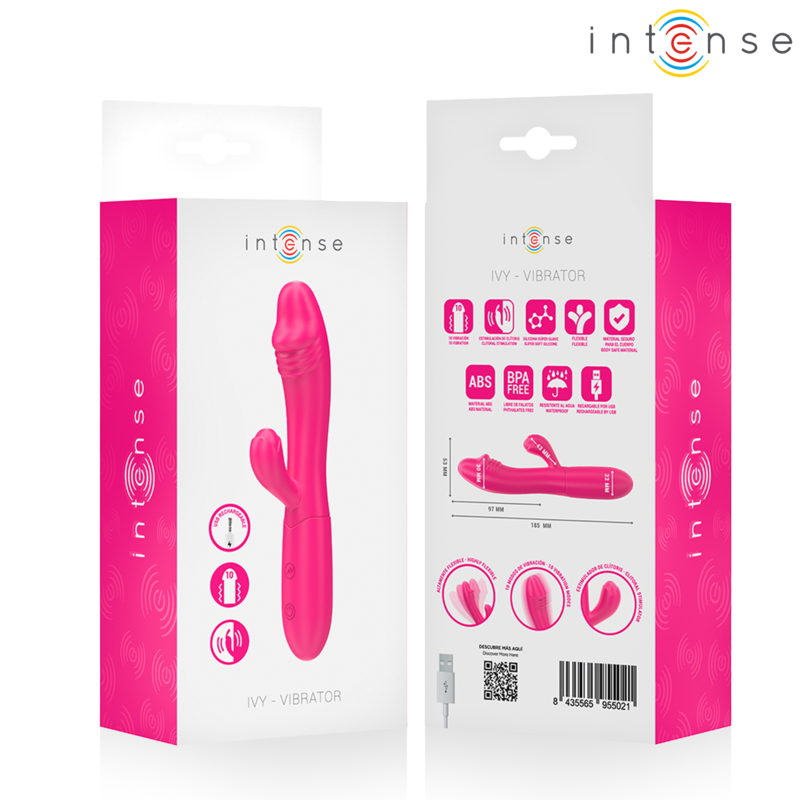 Intense Ivy roze flexibele vibrator met stimulerende tong en 10 standen – foto 1