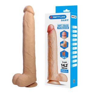 Realistyczne, elastyczne dildo z przyssawką 36 cm Ø 5,6 cm | Pretty Love Dany – zdjęcie 1