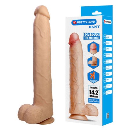 Realistyczne, elastyczne dildo z przyssawką 36 cm Ø 5,6 cm | Pretty Love Dany – zdjęcie 1