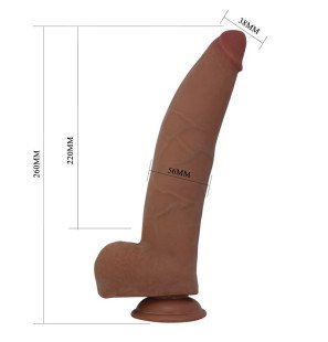 Pretty Love Ulric realistic flexible dildo 26 cm Ø 5,5 cm TPE brown with suction cup – image 5