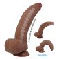 Pretty Love Ulric realistic flexible dildo 26 cm Ø 5,5 cm TPE brown with suction cup – image 6