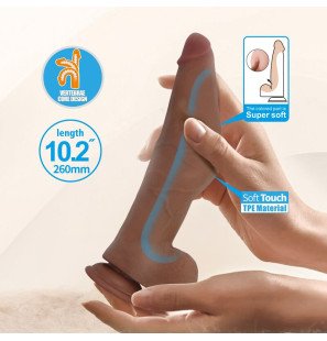 Pretty Love Ulric realistic flexible dildo 26 cm Ø 5,5 cm TPE brown with suction cup – image 7