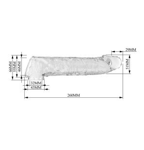 Pretty Love adjustable penis sleeve 26 cm Ø 4 cm transparent with 3 inserts and suction cup – image 8