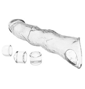 Pretty Love verstellbare Penishülle 28 cm Ø 4,5 cm transparent mit 3 Einsätzen – Bild 8