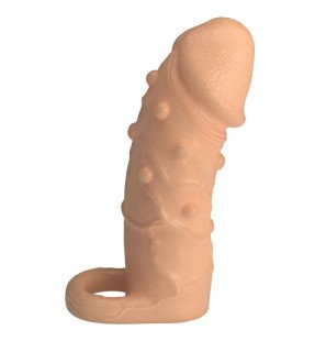 Manchon pénien Pretty Love Dort, 14 cm, Ø 4 cm, naturel, texturé avec anneau de maintien – photo 2