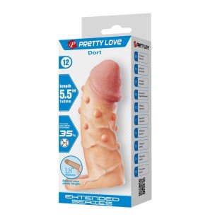 Manchon pénien Pretty Love Dort, 14 cm, Ø 4 cm, naturel, texturé avec anneau de maintien – photo 3