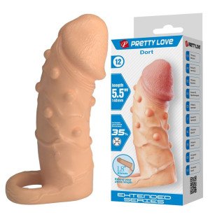 Manchon pénien Pretty Love Dort, 14 cm, Ø 4 cm, naturel, texturé avec anneau de maintien – photo 8