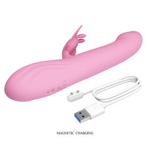 Pretty Love Bella, różowy wibrator typu rabbit ze stymulatorem w kształcie motyla, wyświetlaczem LED i 9 trybami – zdjęcie 10