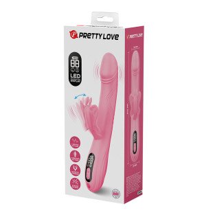 Pretty Love Bella, różowy wibrator typu rabbit ze stymulatorem w kształcie motyla, wyświetlaczem LED i 9 trybami – zdjęcie 11
