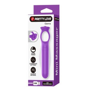 Pretty Love Giana rechargeable mini vibrator with 10 settings and grip ring, purple – image 2