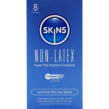 SKINS latexvrije ultradunne condooms, transparant, 8 stuks