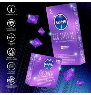 Préservatifs sans latex SKINS XL, ultrafins et transparents, 4 pièces – photo 3