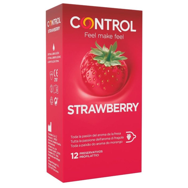 CONTROL strawberry-flavoured condoms, 12 pack – image 1