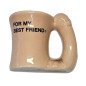 Ceramic mug with penis-shaped handle ‘For my best friend’ – image 1