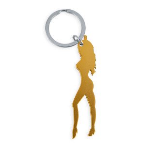 Gold-Coloured Keyring with Female Silhouette and Bottle Opener – image 1