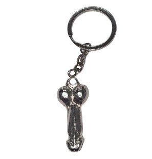 Diablo Picante zilveren metalen penis sleutelhanger – foto 1