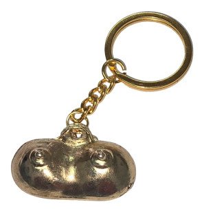 Porte-clés métallique doré avec motif de seins de Diablo Picante – photo 1