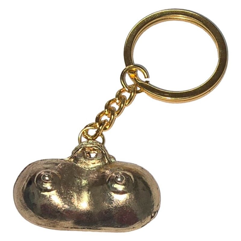 Gold metal keyring with breasts by Diablo Picante – image 1